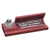 Прибор письменный с чернильницей (ручки в набор не входят); 24х9,5х7,5 см; красное дерево