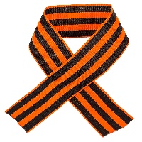 Лента "Георгиевская" 25мм ТКАНАЯ по 30см ОТРЕЗНАЯ 100 штук/упаковка