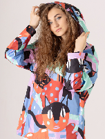 Анорак Рэйбел с капюшоном унисекс, с полной запечаткой