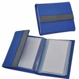 Футляр для карт; 20 кармашков; синий; 10,7х8,5х1,8 см; иск. кожа, металл