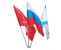 Флагшток-кронштейн козырьковый на 3 штока с древком 2 м