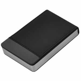 Визитница "Вертикаль"; черный; 9,5х6,4х1,7 см; иск. кожа, металл