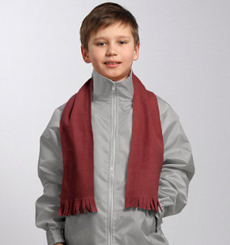 Шарф флисовый однослойный детский 10х100 см, однотонный